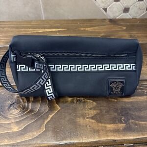 Versace Parfums Medusa Head Zip Travel Toiletry Beauty Bag Black